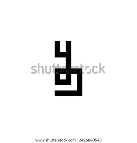 letter y g square, connect geometric symbol simple logo vector