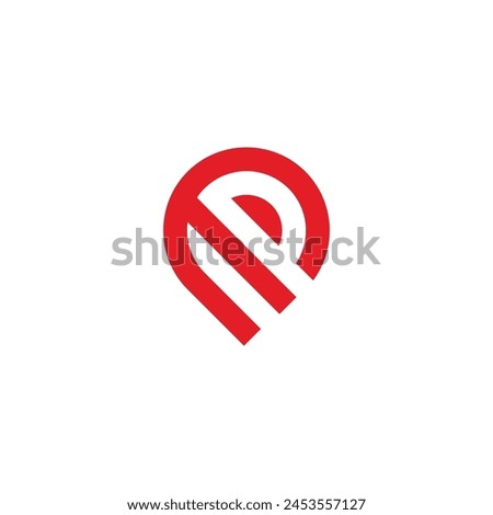 letters M and P simple location vector logo symbol