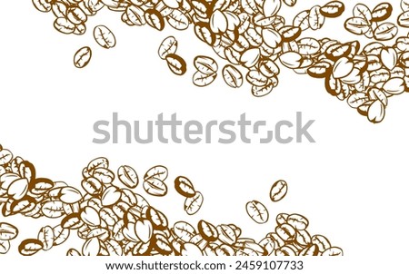 coffee background. Coffee beans in frames, border. Coffee beans background. Coffee Beans Illustration for packaging.