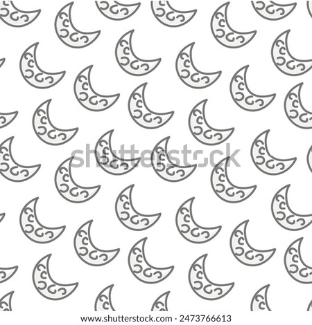 Seamless Moon Pattern Background. Moon Pattern Seamless Design. Seamless Background with Moon Pattern.