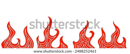 fire flames set. set of fire for decoration. fire illustration for packaging food. vector fire design elements. set of flame illustrations.