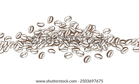 coffee background. Coffee beans in frames, border. Coffee beans background. Coffee Beans Illustration for packaging.	