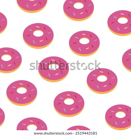 Donut Seamless pattern Background. Continuous Donut Pattern. Seamless Donut Pattern. flat illustration of donut.