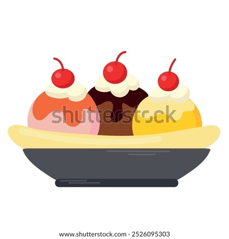 Banana split icon clipart avatar logotype isolated illustration