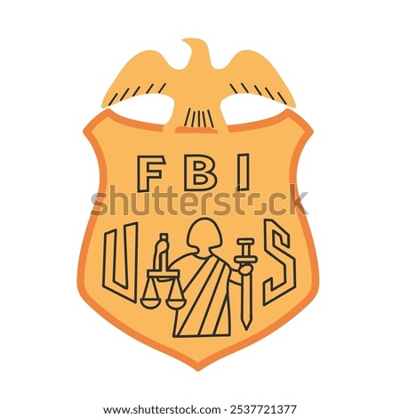 Fbi badge icon clipart avatar logotype isolated illustration