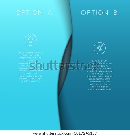 Left Right A & B Blue Background Template 3d Vector