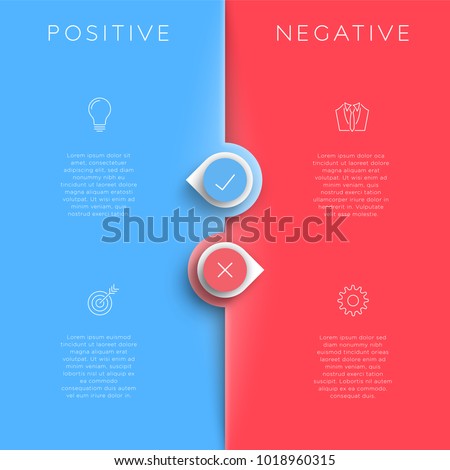 Positive Negative List Template With Arrow Points Foto stock © 