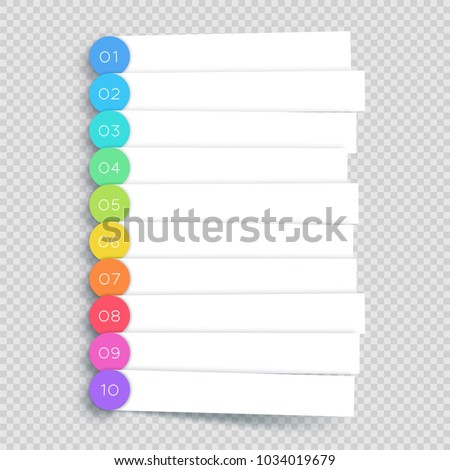 Vector White Banner Steps Infographic List 1 to 10