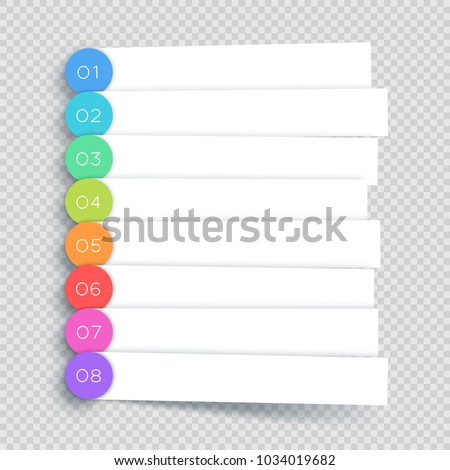 Vector White Banner Steps Infographic List 1 to 8