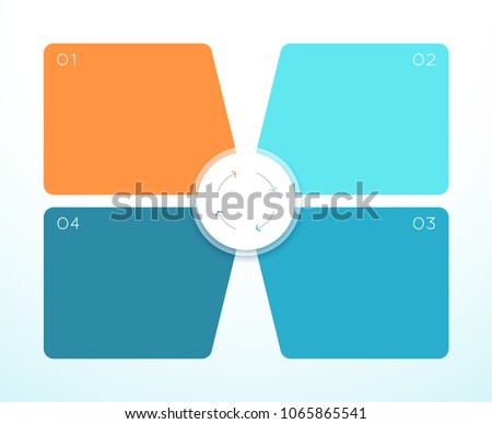 Vector 3d Colorful 4 Square Infographic Diagram