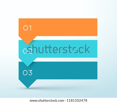 3 Step Arrow List Colorful Banners Infographic Diagram