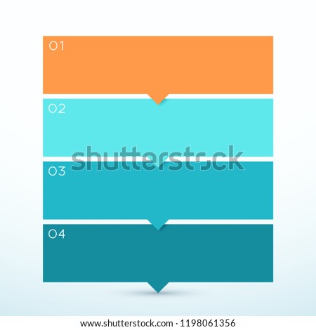 4 Step Arrow List Colorful Banners Infographic Diagram