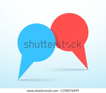 Vector Speech Bubbles 2 Overlapping Graphic