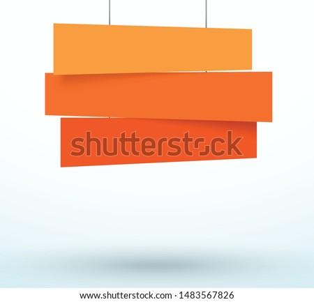 Hanging Title Ribbon 3 Line Overlapping Banner