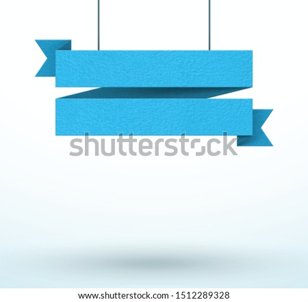 Hanging Title Ribbon 2 Line Paper Texture Banner