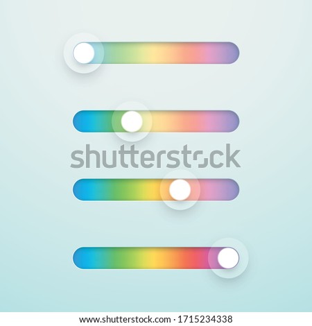 Slider Bar Infographic Multicolor Vector Elements Set