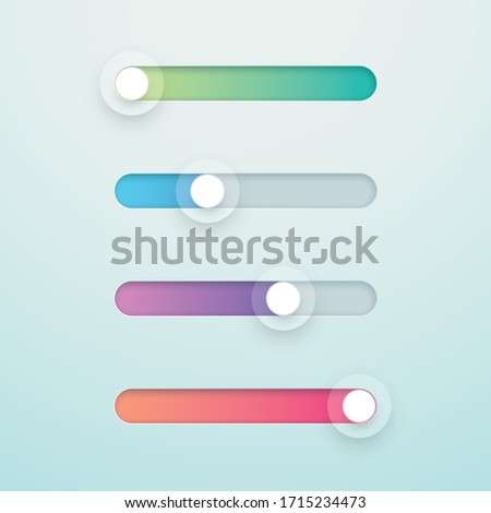Slider Bar Infographic Colorful Vector Elements Set