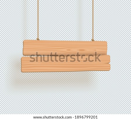 Wooden Sign 2 Line Title Banner Plain 3d Hanging From Rope