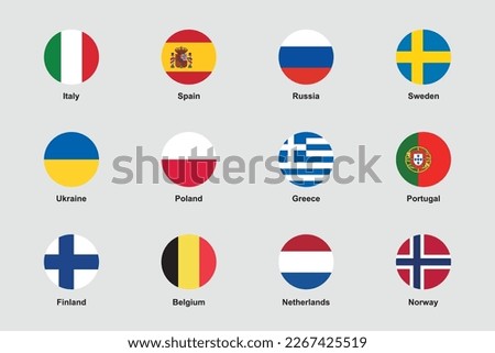 Europe Flags Official Proportions Flat Vector Set 2