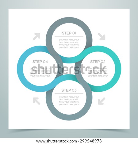Abstract 4 Circle Ribbon Infographic 3 
