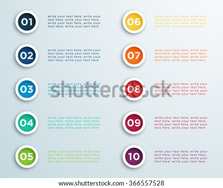 Number Bullet Points Vector 2