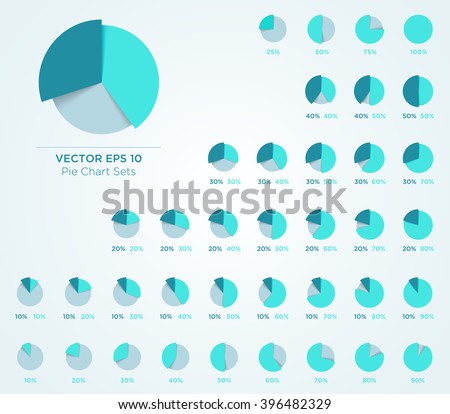 Infographic Vector 3d Pie Chart Sets B