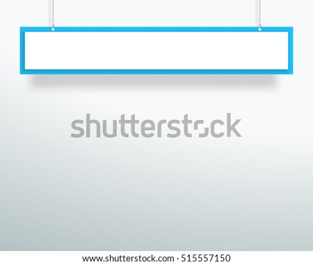 Vector 3d Blank Blue 1 Line Title Banner Hanging Design