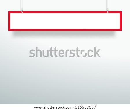 Vector 3d Blank Red 1 Line Title Banner Hanging Design