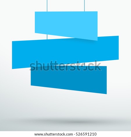 Infographic 3 Blue Title Boxes Hanging 3d Vector