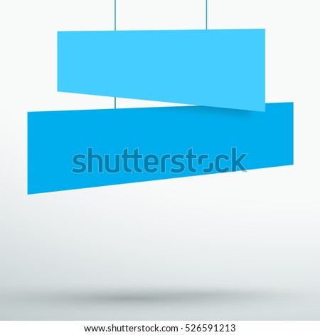 Infographic 2 Blue Title Boxes Hanging 3d Vector