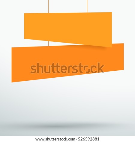 Infographic 2 Orange Title Boxes Hanging 3d Vector