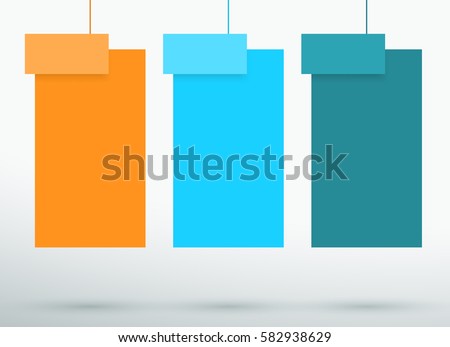 Infographic 3d Hanging Text Boxes Vector