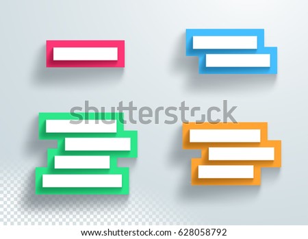 Title Colorful Text Box Set Stacked With 3d Shadows Frame Backing