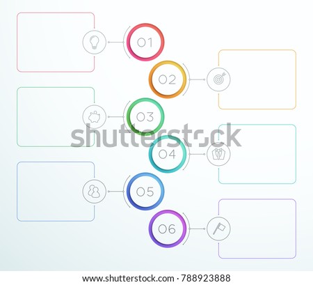 Infographic Number Circle Rings 1 to 6 Vector