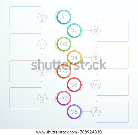 Infographic Number Circle Rings 1 to 8 Vector