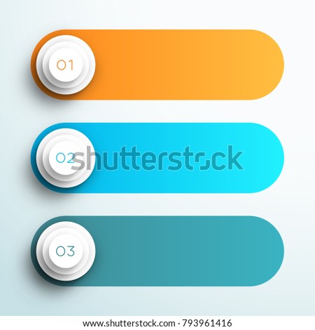 Vector Text Box Banners Infographic 1, 2, 3