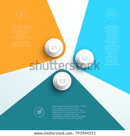 Infographic Number 1, 2, 3 Flat Page Divide Layout