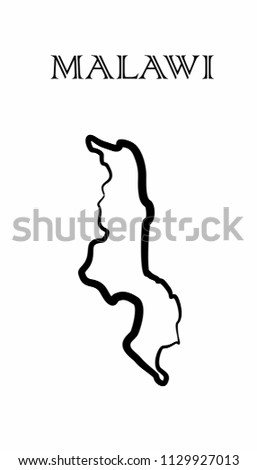 Illustration - map of the MALAWI in abstract style.