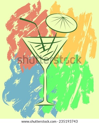 bright, cheerful and cute drawing of a cocktail.