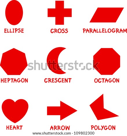 Illustration of Basic Geometric Shapes with Captions for Children Education
