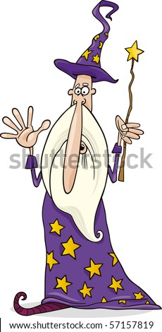 Wizard With Magic Wand Stock Vector Illustration 57157819 : Shutterstock