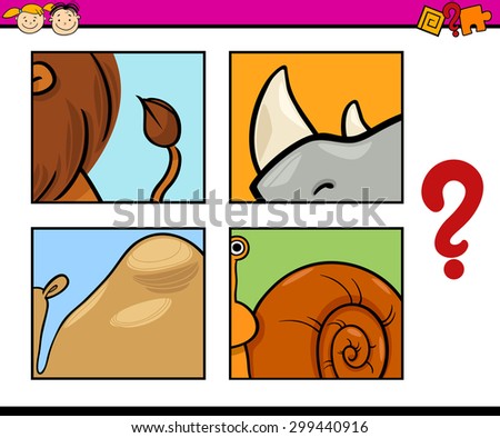 Cartoon Vector Illustration of Education Game for Preschool Children with Animals Riddle