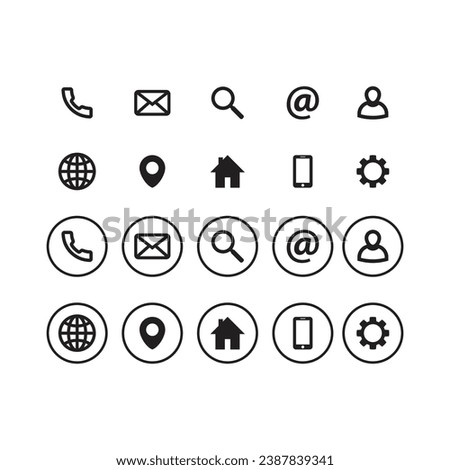 Contact us icon. business card and other icon symbol. communication icon set vector illustration