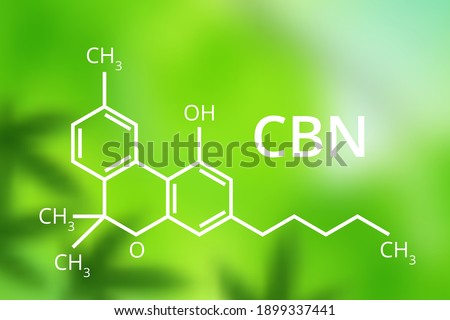 CBN molecular formula. Vector illustration