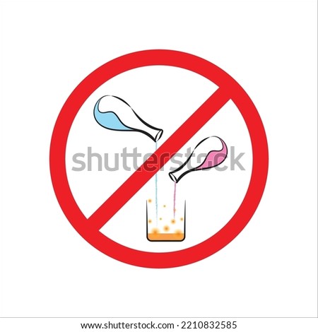 Don't mix chemicals without protection sign, safety symbol for laboratory