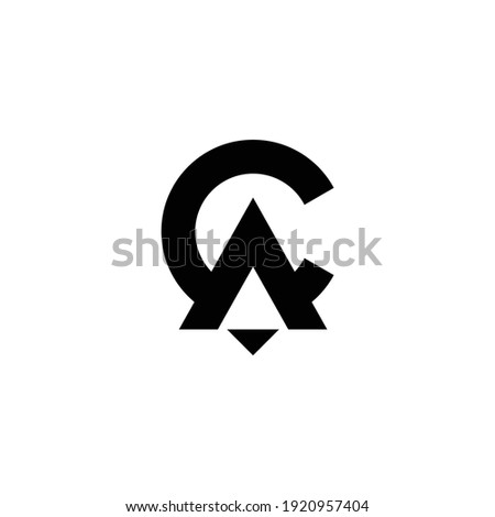 Creative illustration modern CA or AC sign geometric logo design template