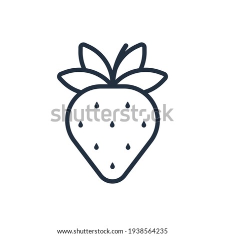 The design of the strawberry fruit and vegetables outline icon vector illustration, this vector is suitable for icons, logos, illustrations, stickers, books, covers, etc.