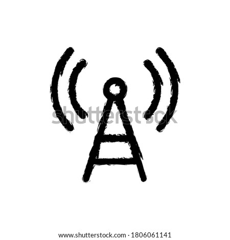 vector illustration hand drawn icon of wifi signal 4.