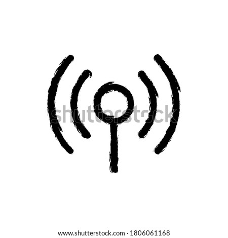 vector illustration hand drawn icon of wifi signal 2.