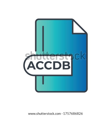 ACCDB file format icon. Microsoft Access file format gradiant icon.